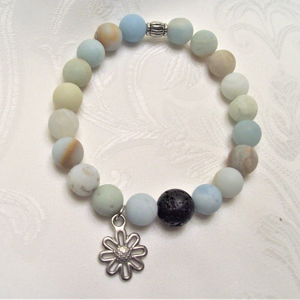 New Amazonite Diffuser Stretch Bracelet